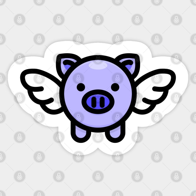 When Pigs Fly: Blue Sticker by Red Wolf